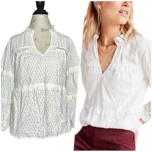 Maeve by Anthropologie | Women | Angela Ikat Puff Sleeve Peasant Blouse | Small